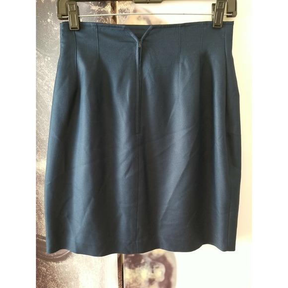 Henri Bendel Women's Silk Knee Length‎ Straight Pencil Skirt Size 12 Navy Blue - Picture 5 of 7